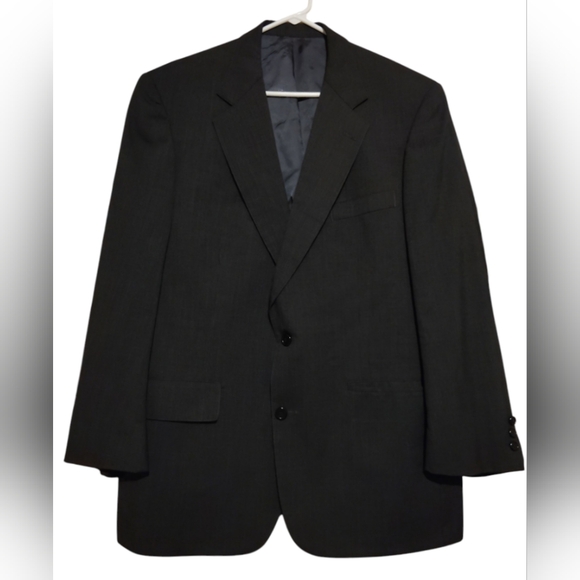 Brooks Brothers Makers Brooksease Blazer Size 43R Black Basket Weave Pattern